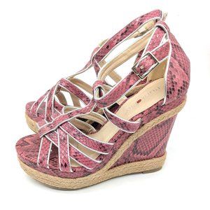 NEW Purple Snakeskin Wedge Sandals